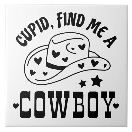 Cupid Vind Me Een Cowboy Westerling Tegeltje (Voorkant)