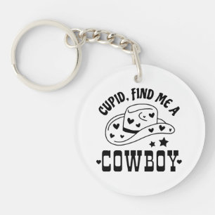 Cupid Vind Me Een Cowboy Western Sleutelhanger