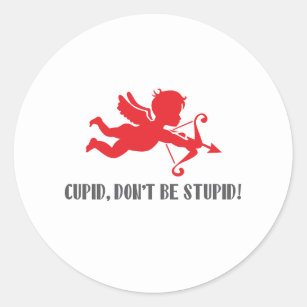 Cupid, wees niet stoutmoedig Valentijns Ronde Sticker