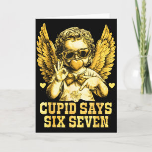 Cupid zegt zes zeven grappige valentine 67 meme ma kaart
