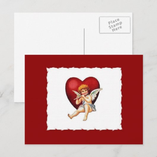 Cupid & Zijne Vloeiing - Valentijn Briefkaart (Voorkant / Achterkant)