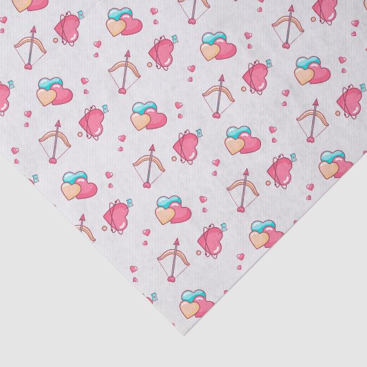 Cupidboog Pijl Liefdeshart Patroon Valentijnsdag Tissuepapier (Detail)