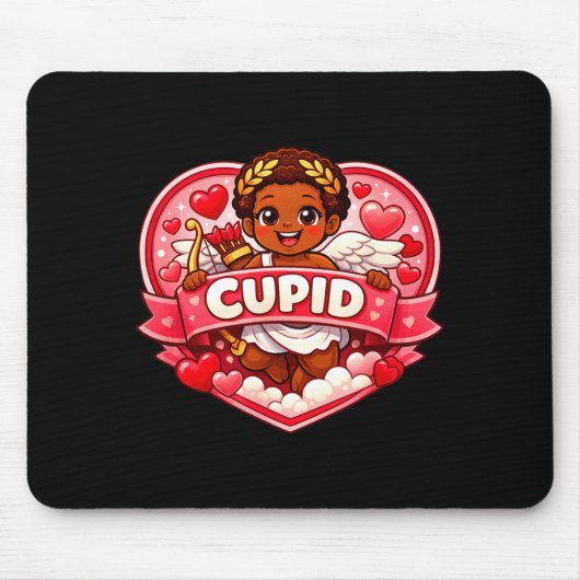 Cupido Afro-Amerikaanse Valentijn Muismat (Voorkant)