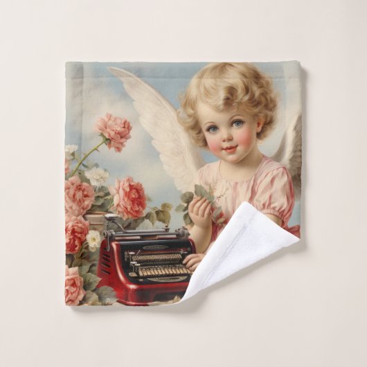 Cupido Angel schrijft een liefdesbrief Bad Handdoek (Wasdoekje)