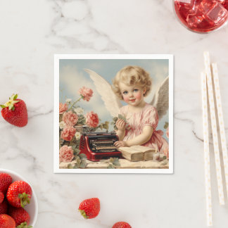 Cupido Angel schrijft een liefdesbrief Servet