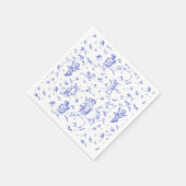  Cupido Angels Bloemblauw Wit Toile Servet (Hoek)