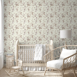 Cupido Angels Floral Brown Ivory Toile Behang