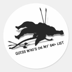 Cupido Anti Valentijnsdag Ronde Sticker