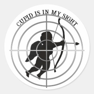 Cupido Anti Valentijnsdag Ronde Sticker