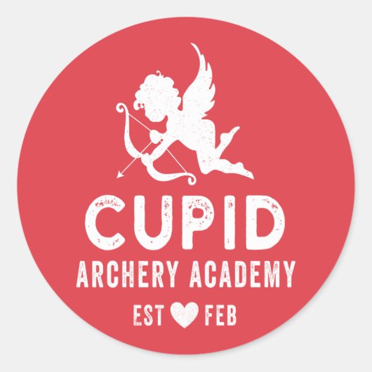 Cupido Archery Academy Ronde Sticker (Voorkant)