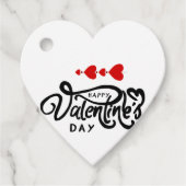 Cupido Arrow Red Hearts Happy Valentijnsdag Tekst Bedankjes Labels (Voorkant)