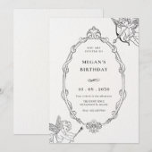  Cupido Barok lijst Art Birthday Kaart (Voorkant / Achterkant)