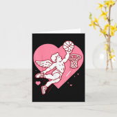 Cupido Basketbal Valentijnsdag Hart Dunking Bask Kaart (Gele Bloem)