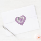 Cupido Bloemenparels Hart Paarse Stickers (Envelop)