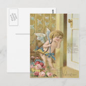 Cupido Bow Arrow Hart Rozen Roos Briefkaart (Voorkant / Achterkant)