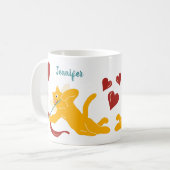 Cupido Cats Valentijnsdag gepersonaliseerd Koffiemok (Voorkant links)