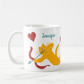 Cupido Cats Valentijnsdag gepersonaliseerd Koffiemok (Links)