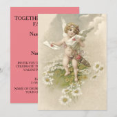 Cupido Cherub Angel Daisy bruiloft uitnodiging (Voorkant / Achterkant)