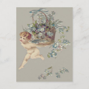 Cupido Cherub Angel Forget-Me-Not Briefkaart