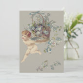 Cupido Cherub Angel Forget-Me-Not Kaart (Staand voorkant)