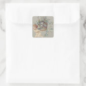 Cupido Cherub Angel Forget-Me-Not Vierkante Sticker (Tas)