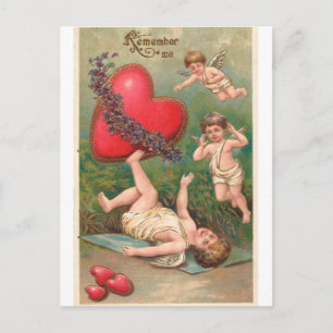 Cupido Cherub Red Hearts Valentijn Feestdagenkaart
