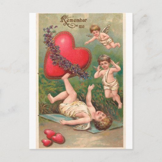  Cupido Cherub Red Hearts Valentijn Feestdagenkaart (Voorkant)