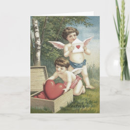 Cupido Cherubijn Engel Doos Hart Valentijn Feestdagen Kaart