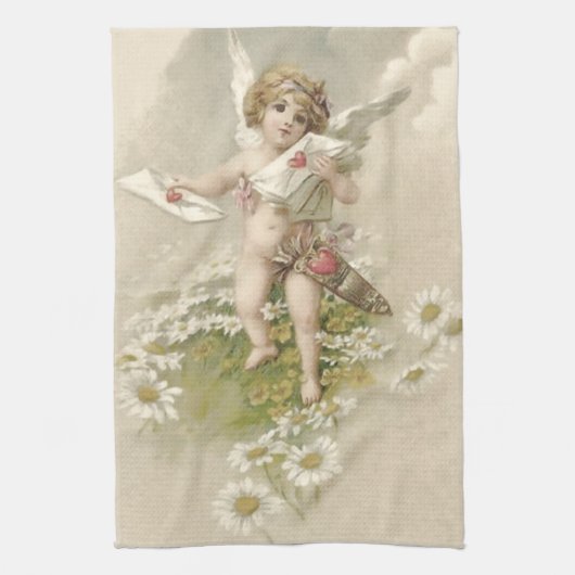 Cupido Cherubijn Engel Valentijn Margriet Theedoek (Verticaal)