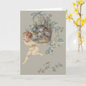 Cupido Cherubijn Engel Vergeet-mij-nietje Kaart (Gele Bloem)