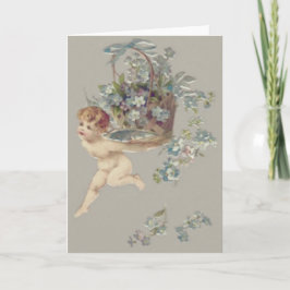 Cupido Cherubijn Engel Vergeet-mij-nietje Kaart