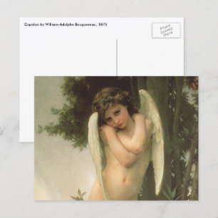 Cupido (Cupidon) engel portret door Bouguereau Briefkaart
