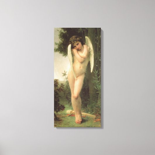 Cupido (Cupidon) engel portret door Bouguereau Canvas Afdruk (Voorkant)