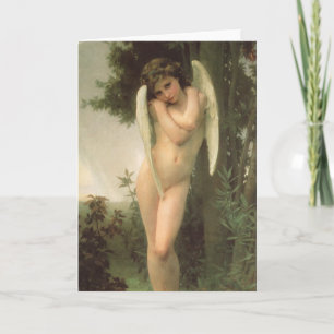 Cupido (Cupidon) engel portret door Bouguereau Feestdagen Kaart