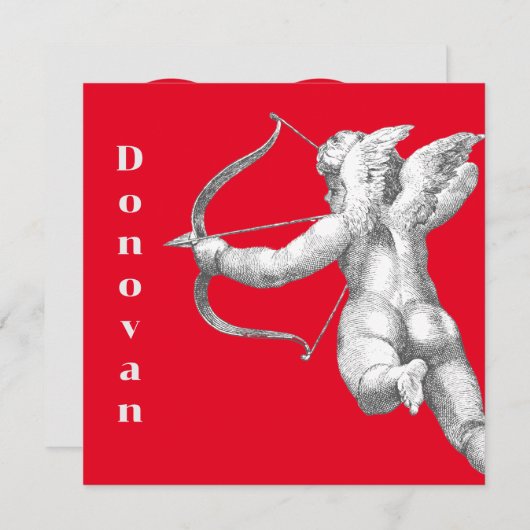  Cupido decoratieve Valentijnse vierkante kaart (Voorkant / Achterkant)