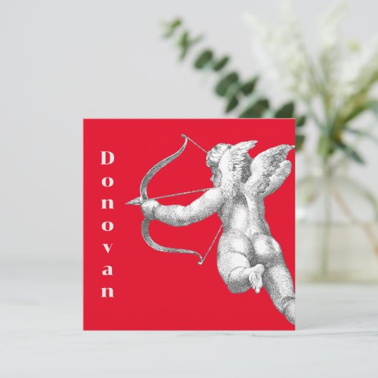  Cupido decoratieve Valentijnse vierkante kaart (Staand voorkant)