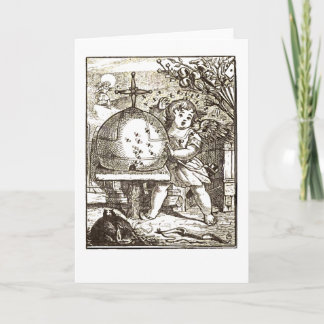 Cupido die door Bijen wordt aangevallen Feestdagen Kaart