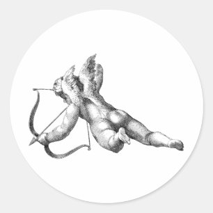 Cupido en Arrow Love Cherub Angel Ronde Sticker