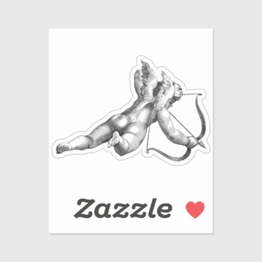  Cupido en Arrow Love Cherub Angel Sticker (Vel)