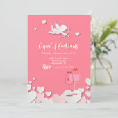 Cupido en Cocktails Party Uitnodigingen (Staand voorkant)