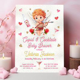 Cupido en Cocktails Valentijnsdag Baby shower Kaart