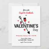 Cupido en Cocktails Valentijnsdag Kaart (Voorkant)