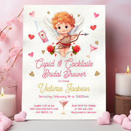 Cupido en Cocktails Valentijnsdag Vrijgezellenfees Kaart