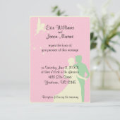 Cupido en dansend paar huwelijksuitnodiging kaart (Staand voorkant)