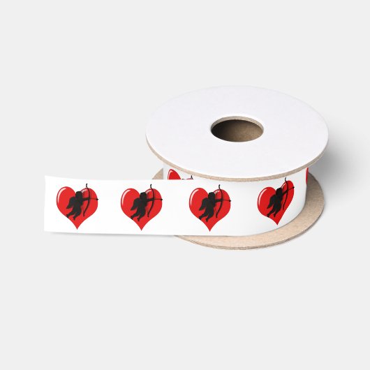 Cupido en Hart Valentijnsdag Satijnen Lint (Spoel)