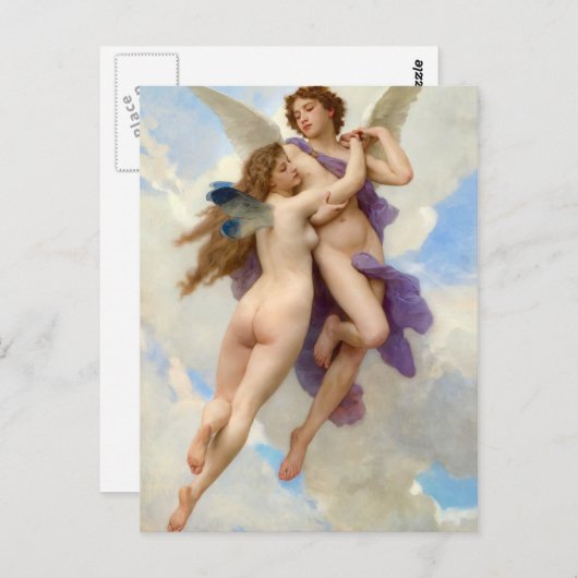 Cupido en Psyche in liefdevolle omhelzing Briefkaart (Voorkant / Achterkant)