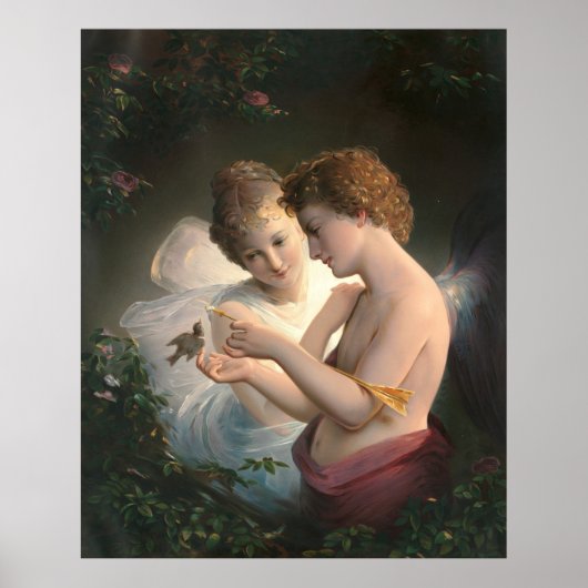 Cupido en Psyche, Louis Prang Poster (Voorkant)