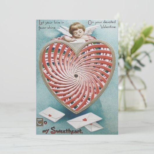 Cupido Engel Kaleidoscoop Bruiloft Uitnodiging (Staand voorkant)