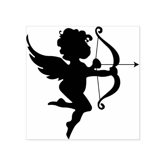 Cupido engel silhouet kunst stempel (Afrduk)