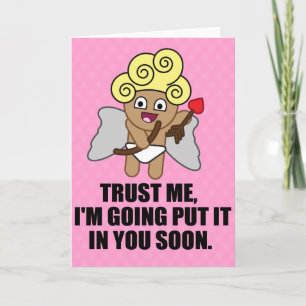 Cupido gaat "het" in je stoppen feestdagen kaart